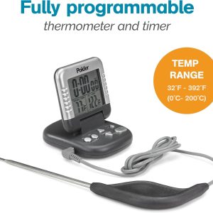 Polder Classic Combination Digital In-Oven Programmable Meat Thermometer and Timer