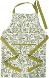Cotton Floral Kitchen Apron with Pocket and Adjustable Neck Tie