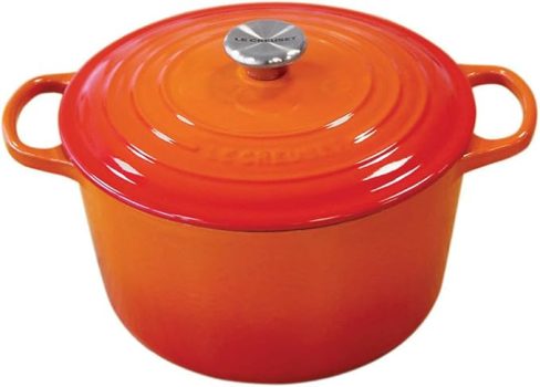 Le Creuset Enameled Cast Iron Signature Deep Round Oven, 5.25qt., Flame