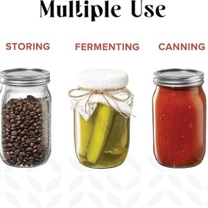 [6 Pack] 16 oz. Regular-Mouth Glass Mason Jars