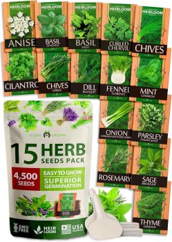 15 Culinary Herb Seeds – Heirloom & Non GMO