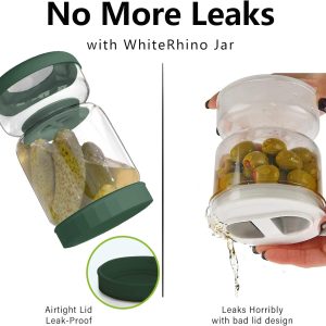 Airtight Glass Jar Pickle with Juice Separator
