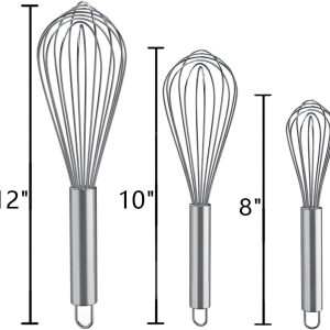 3 Pack Stainless Steel Whisks