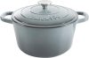 Crock Pot Artisan 5 Quart Enameled Cast Iron Round Dutch Oven, Slate Gray