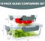 VERONES 10 Pack Glass Meal Prep Containers with Lids